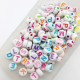 Acrylic Beads 7mm Alphabet Disc - White & Coloured - 140 beads