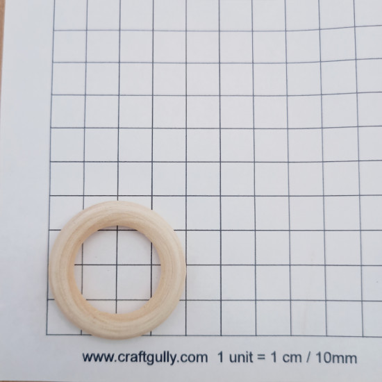 Wooden Rings #6 - 40mm Natural - 6 Rings