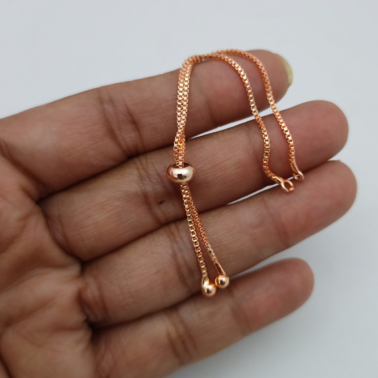 Bracelet Chains Adjustable - Rose Gold Finish - 4 inches