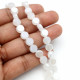 Glass Beads 8mm Disc Faceted - White - 1 String / 38 Beads
