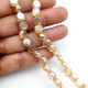 Glass Beads 8mm Disc Faceted - Champagne - 1 String / 38 Beads