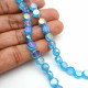 Glass Beads 8mm Disc Faceted - Sky Blue With Lustre - 1 String / 38 Beads