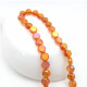 Glass Beads 8mm Disc Faceted - Amber With Lustre - 1 String / 38 Beads
