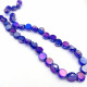 Glass Beads 8mm Disc Faceted - Royal Blue With Lustre - 1 String / 38 Beads