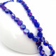 Glass Beads 8mm Disc Faceted - Royal Blue With Lustre - 1 String / 38 Beads