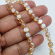 Glass Beads 6mm Disc Faceted - Champagne With Lustre - 1 String / 48 Beads