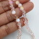 Glass Beads 6mm Disc Faceted - Light Pink With Lustre - 1 String / 48 Beads