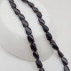 Glass Beads 9mm Oval Twisted Faceted - Black - 1 String / 30 Beads