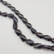Glass Beads 9mm Oval Twisted Faceted - Black - 1 String / 30 Beads