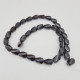 Glass Beads 9mm Oval Twisted Faceted - Black - 1 String / 30 Beads