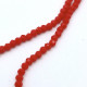 Glass Beads 3mm Round Faceted - Red - 1 String / 145 Beads