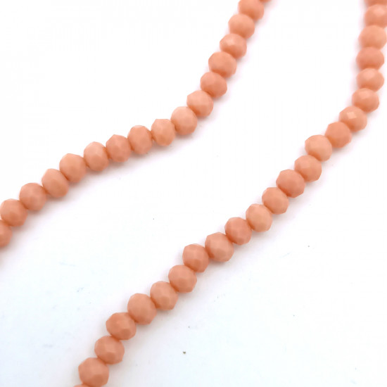 Glass Beads 3mm Round Faceted - Salmon - 1 String / 145 Beads