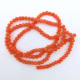 Glass Beads 3mm Round Faceted - Coral - 1 String / 145 Beads