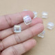 Glass Beads 11mm Cube Faceted - Clear & Lustre - 10 Beads