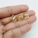 Glass Beads 11mm Cube Faceted - Amber & Lustre - 10 Beads