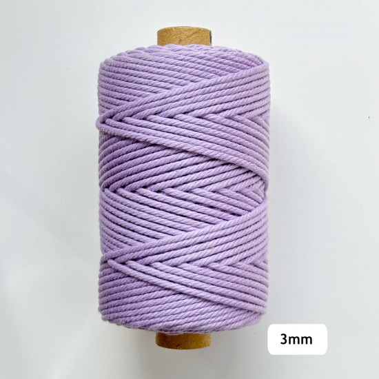 3mm Cotton Macrame Cords Twisted - Lilac - 450gms