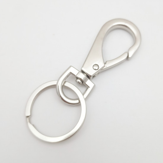 Swivel Keychain Hooks #3 - 85mm Lobster Clasp - Silver - 1 Hook