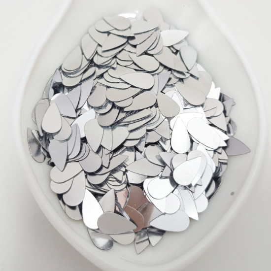 Sequins #79 - 12x5mm Drop - Silver - 10gms Sequins #79 - 12x5mm Drop - Silver - 10gms
