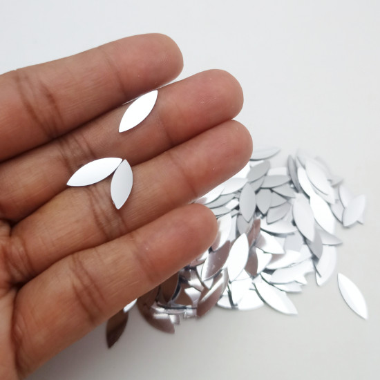 Sequins #80 - 15x5mm Marquis - Silver - 10gms Sequins #80 - 15x5mm Marquis - Silver - 10gms