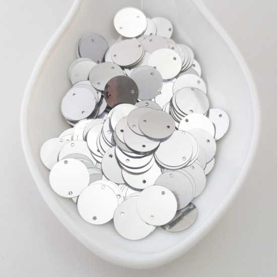 Sequins #87 - 13mm Round - Silver - 10gms