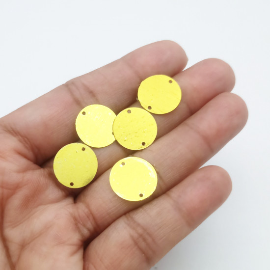 Sequins #88 - 14mm Round - Golden - 10gms