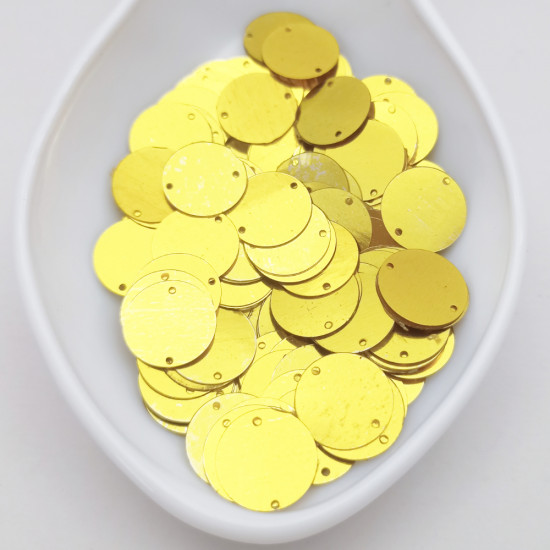 Sequins #88 - 14mm Round - Golden - 10gms
