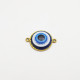 Connectors #125 - 24mm - 1/1 Rings - Evil Eye Blue & Gold - 1 Pc