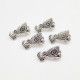 Connectors #127 - 18mm - 1/1 Rings - Flute & Peacock Silver - 5 Pcs