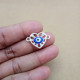 Connectors #128 - 22mm - 1/1 Rings - Heart With Evil Eye - Silver & Blue - 1 Pcs