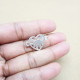 Connectors #128 - 22mm - 1/1 Rings - Heart With Evil Eye - Silver & Blue - 1 Pcs