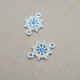 Connectors #129 - 21mm - 1/1 Rings - Wheel With Evil Eye - Silver & Blue - 2 Pcs