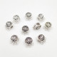 Metal Beads #23 - 12mm Round With Rings - Silver - 10 Beads
