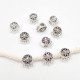 Metal Beads #23 - 12mm Round With Rings - Silver - 10 Beads