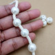 Acrylic Beads 12mm Pearl Finish - White Wide Hole - 30 Beads