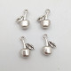 Metal Charms 15mm Cherry #1 - Silver - 4 Charms
