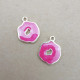 Resin Charms #6 - 19mm Geode 2 Sided - Red - 2 Charms