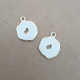 Resin Charms #7 - 19mm Geode 2 Sided - White - 2 Charms