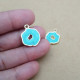 Resin Charms #8 - 19mm Geode 2 Sided - Blue - 2 Charms