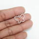Metal Charms 15mm Butterfly #2 - Silver Finish - 2 Charms