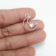 Metal Charms 18mm Moon #2 - Silver Finish - 2 Charms