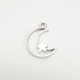 Metal Charms 18mm Moon #2 - Silver Finish - 2 Charms