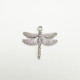 Metal Charms 19mm Dragonfly #1 - Silver Finish - 2 Charms