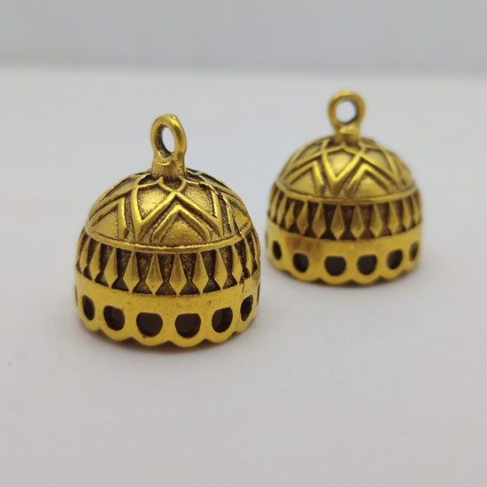 Jhumka Base #25 - 22mm Geometric - Golden - 1 Pair