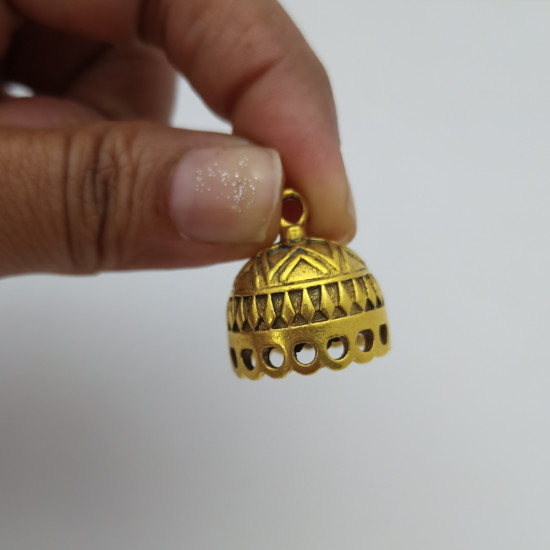 Jhumka Base #25 - 22mm Geometric - Golden - 1 Pair