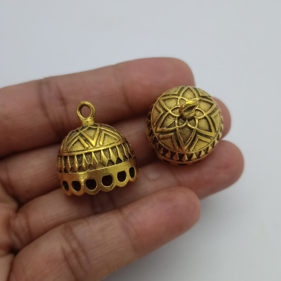 Jhumka Base #25 - 22mm Geometric - Golden - 1 Pair
