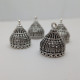 Jhumka Base #26 - 25mm Filigree - Antique Silver - 2 Pairs