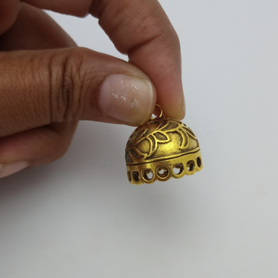 Jhumka Base #27 - 20mm Floral - Golden- 1 Pair