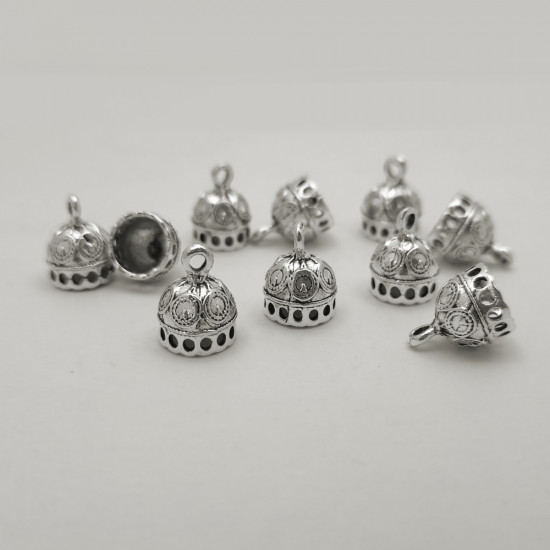 Jhumka Base #28 - 14mm Mini - Silver - 5 Pairs