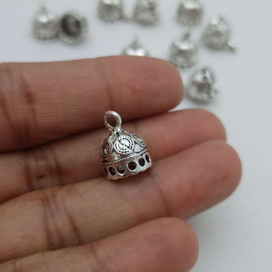Jhumka Base #28 - 14mm Mini - Silver - 5 Pairs