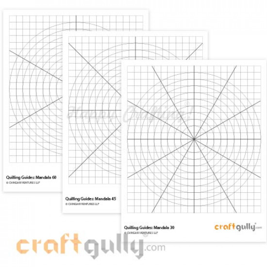 Quilling Mandala Grid Printable Template - Set of 3